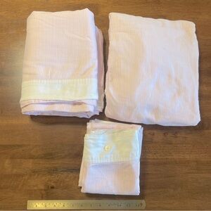 Tommy Hilfiger Pink and White Striped Bedding Set - Full